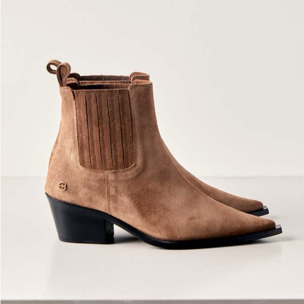Anine Bing Suede Ankle Booties in Light Brown - Picture 3 of 6